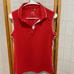 Women's Red Sleeveless Golf Top